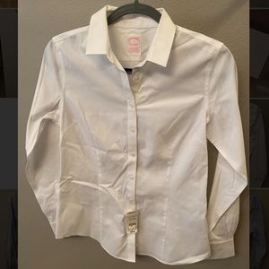 Brooks Brothers White Button Down Blouse, Size 4, New with Tags!